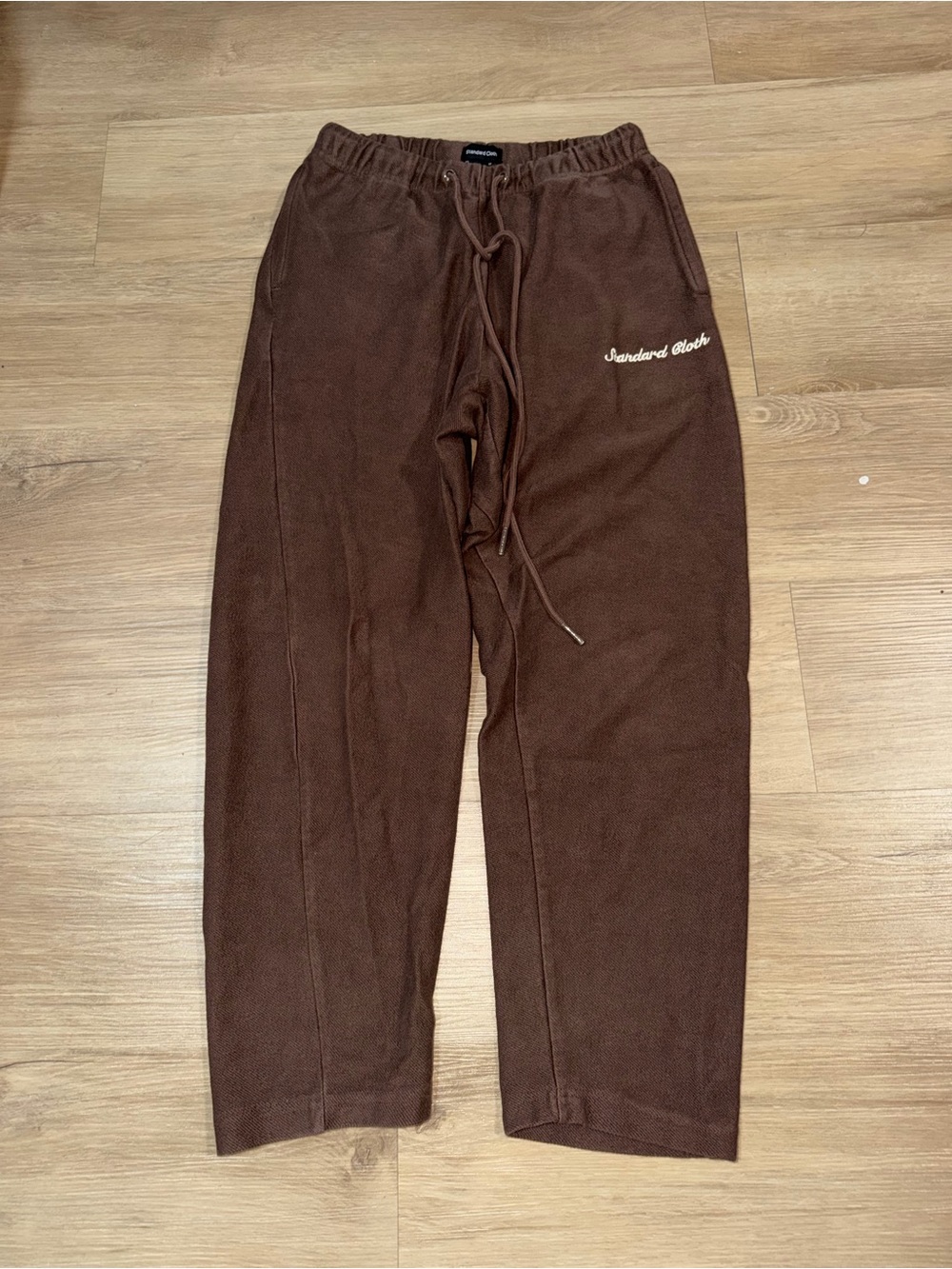 Standard Cloth Brown Coton Sweatpants with Drawstring Waist